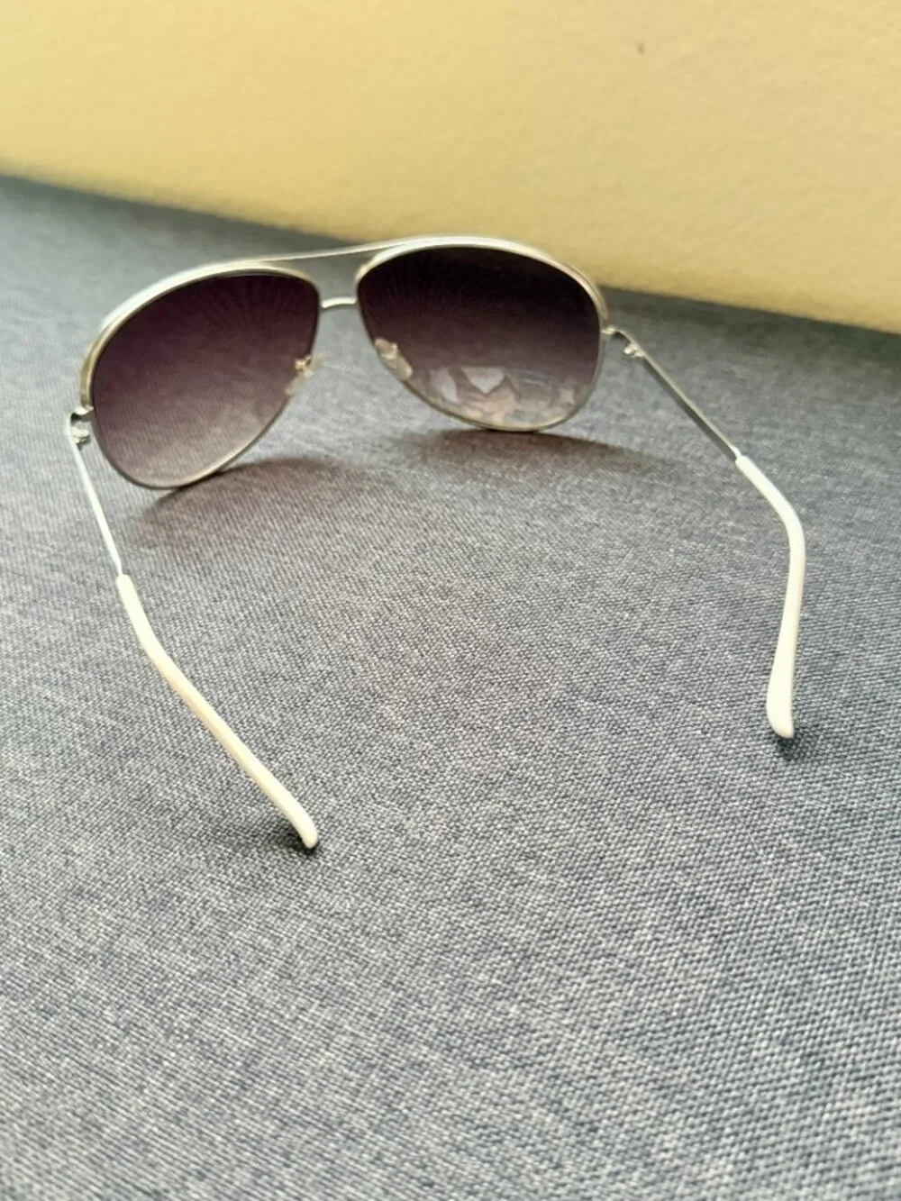 Gradient Aviator Sunglasses with White Trim